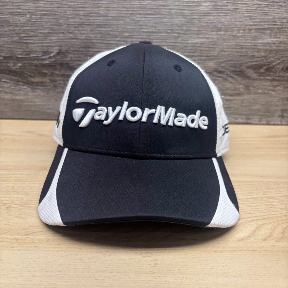 TaylorMade Hat Cap Strap Back Black White R11 Penta TP Golf Course Performance